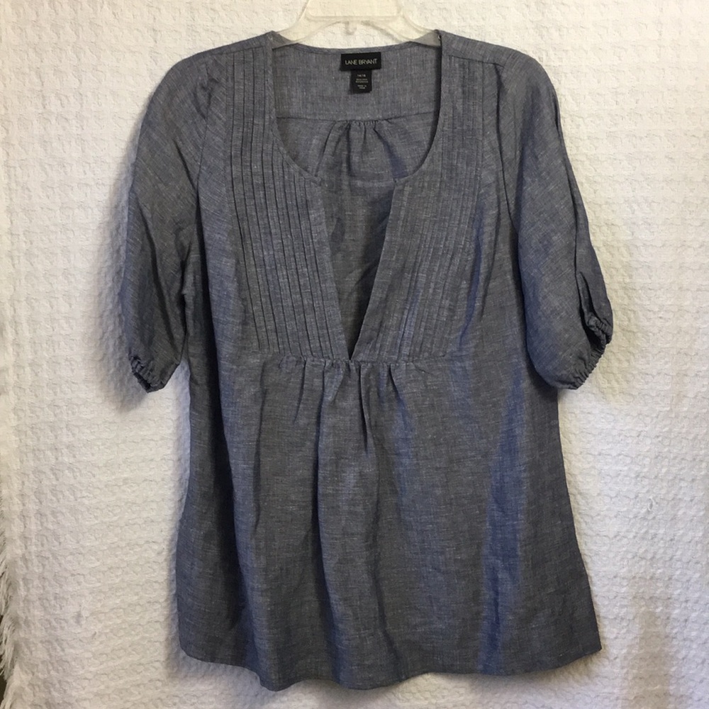 Lane Bryant Linen Rayon Blouse 14/16 EUC